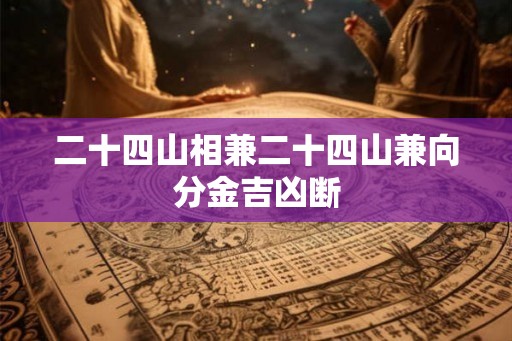 二十四山相兼二十四山兼向分金吉凶断
