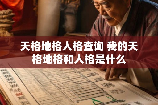 天格地格人格查询 我的天格地格和人格是什么