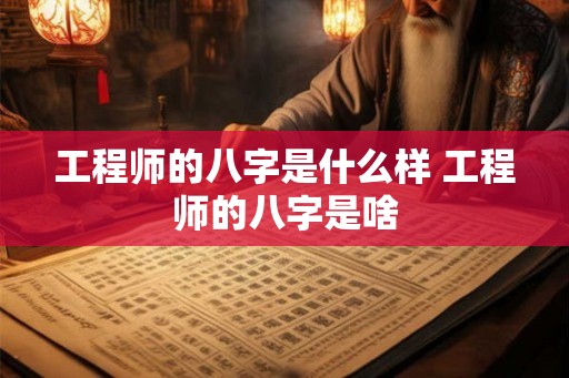 工程师的八字是什么样 工程师的八字是啥