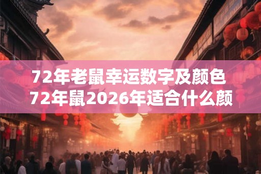 72年老鼠幸运数字及颜色 72年鼠2026年适合什么颜色