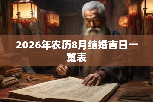 2026年农历8月结婚吉日一览表