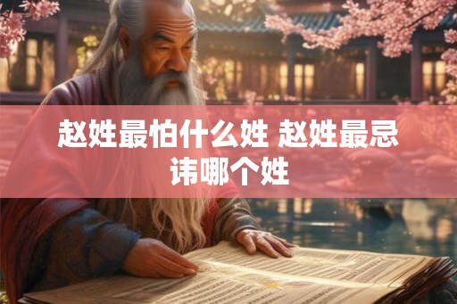 赵姓最怕什么姓 赵姓最忌讳哪个姓
