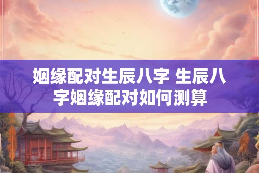 姻缘配对生辰八字 生辰八字姻缘配对如何测算
