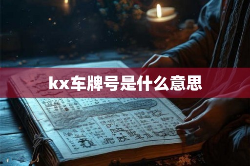 kx车牌号是什么意思