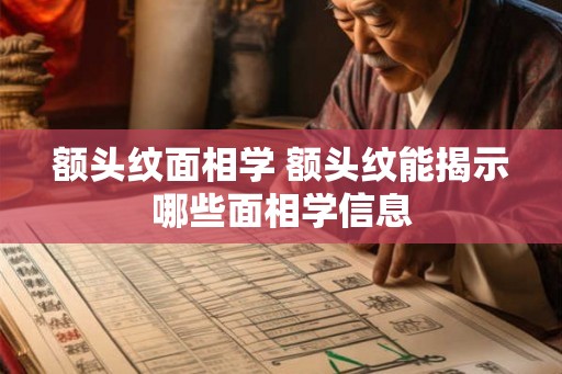 额头纹面相学 额头纹能揭示哪些面相学信息