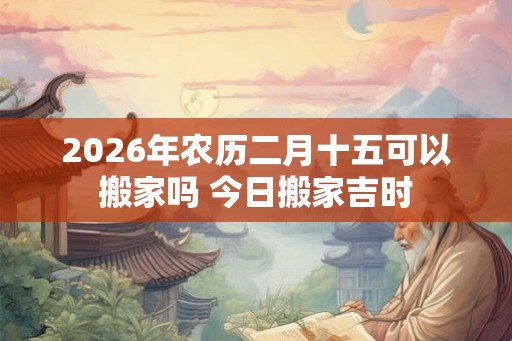 2026年农历二月十五可以搬家吗 今日搬家吉时 2026年农历二月十五可以搬家吗 今日搬家吉时