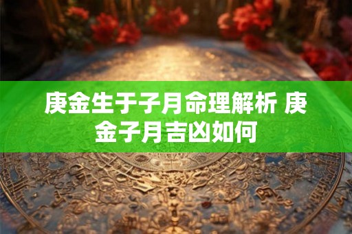 庚金生于子月命理解析 庚金子月吉凶如何