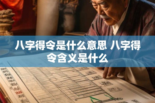 八字得令是什么意思 八字得令含义是什么