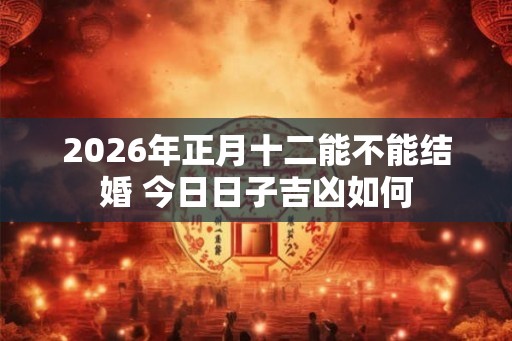 2026年正月十二能不能结婚 今日日子吉凶如何 2026年正月十二能不能结婚 今日日子吉凶如何