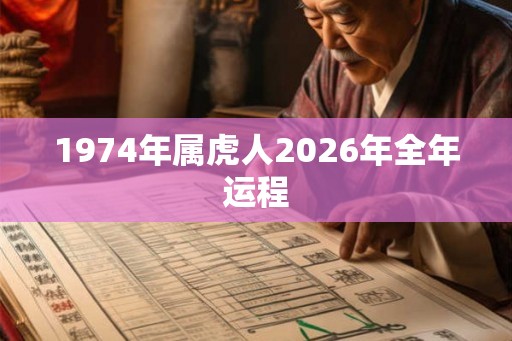 1974年属虎人2026年全年运程