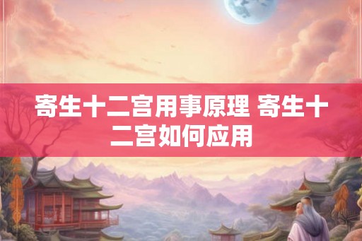 寄生十二宫用事原理 寄生十二宫如何应用