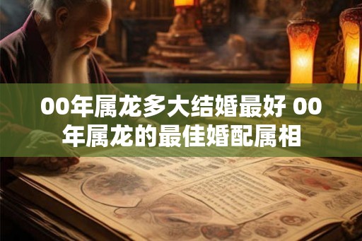 00年属龙多大结婚最好 00年属龙的最佳婚配属相