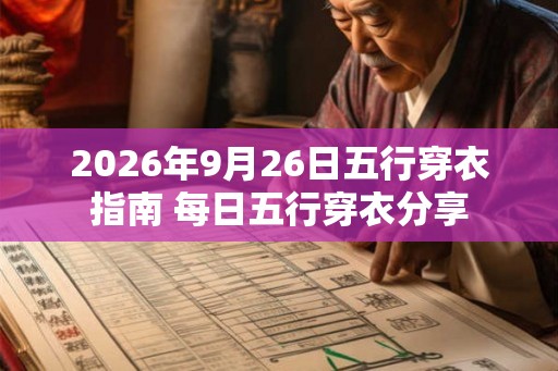 2026年9月26日五行穿衣指南 每日五行穿衣分享