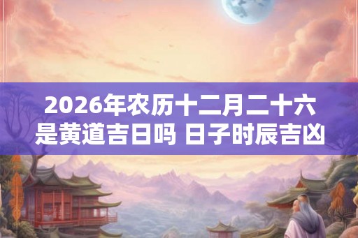 2026年农历十二月二十六是黄道吉日吗 日子时辰吉凶