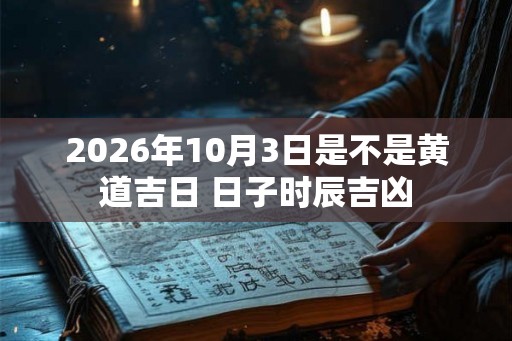 2026年10月3日是不是黄道吉日 日子时辰吉凶