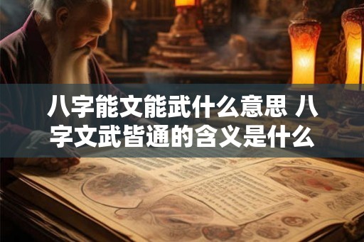 八字能文能武什么意思 八字文武皆通的含义是什么