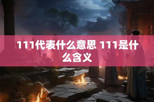 111代表什么意思 111是什么含义