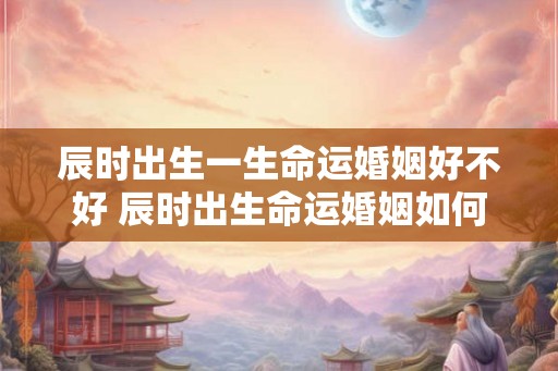 辰时出生一生命运婚姻好不好 辰时出生命运婚姻如何