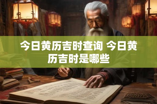 今日黄历吉时查询 今日黄历吉时是哪些