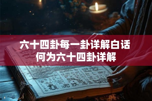 六十四卦每一卦详解白话 何为六十四卦详解