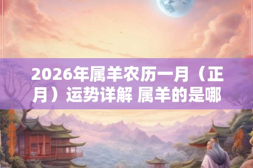 2026年属羊农历一月（正月）运势详解 属羊的是哪一年出生的