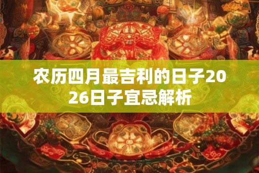 农历四月最吉利的日子2026日子宜忌解析