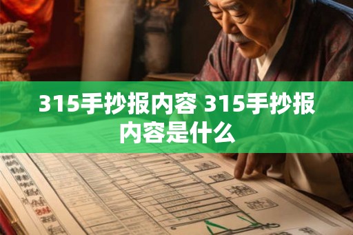 315手抄报内容 315手抄报内容是什么