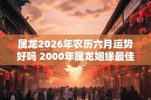 属龙2026年农历六月运势好吗 2000年属龙姻缘最佳配偶