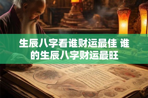 生辰八字看谁财运最佳 谁的生辰八字财运最旺