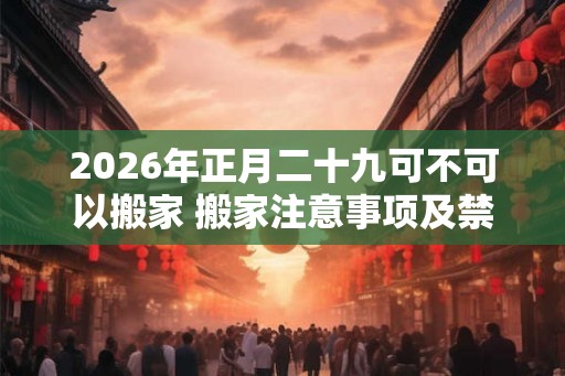 2026年正月二十九可不可以搬家 搬家注意事项及禁忌