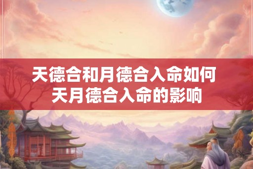 天德合和月德合入命如何 天月德合入命的影响
