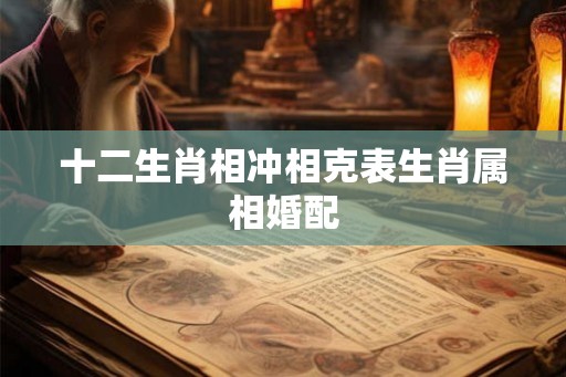 十二生肖相冲相克表生肖属相婚配 十二生肖相冲相克表生肖属相婚配
