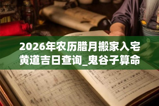2026年农历腊月搬家入宅黄道吉日查询_鬼谷子算命网