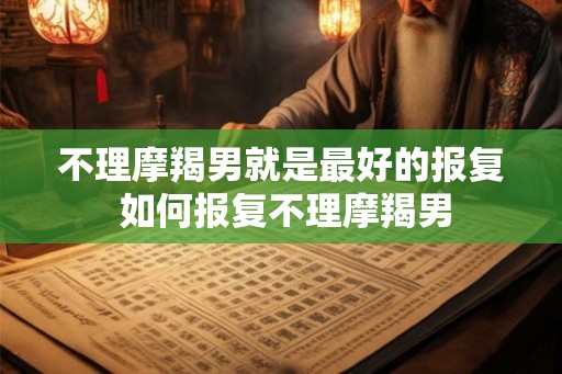 不理摩羯男就是最好的报复 如何报复不理摩羯男