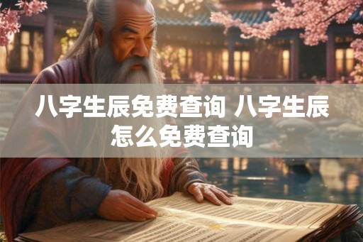 八字生辰免费查询 八字生辰怎么免费查询