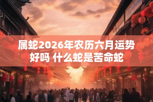 属蛇2026年农历六月运势好吗 什么蛇是苦命蛇