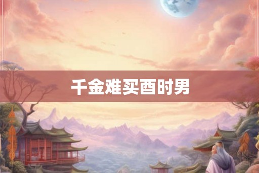 千金难买酉时男