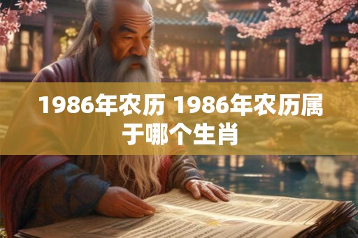 1986年农历 1986年农历属于哪个生肖
