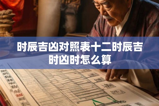 时辰吉凶对照表十二时辰吉时凶时怎么算