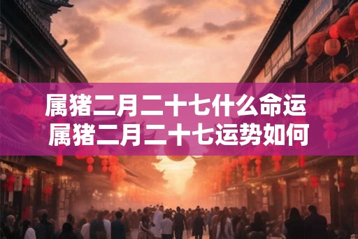 属猪二月二十七什么命运 属猪二月二十七运势如何