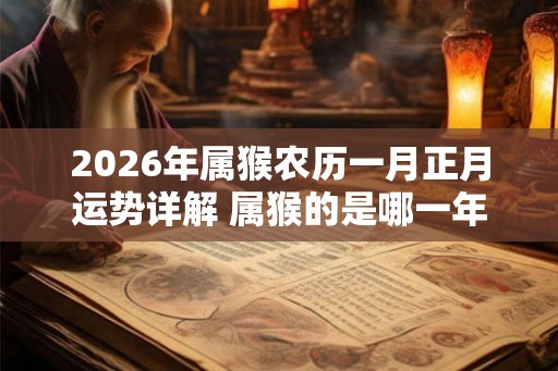 2026年属猴农历一月正月运势详解 属猴的是哪一年出生 2026年属猴农历一月正月运势详解 属猴的是哪一年出生