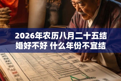 2026年农历八月二十五结婚好不好 什么年份不宜结婚