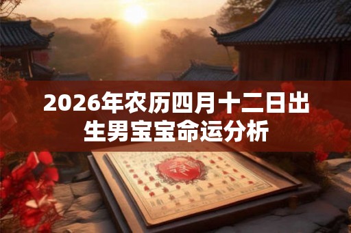2026年农历四月十二日出生男宝宝命运分析