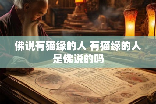 佛说有猫缘的人 有猫缘的人是佛说的吗