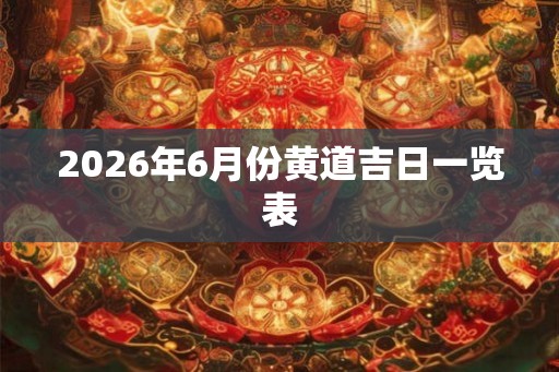 2026年6月份黄道吉日一览表