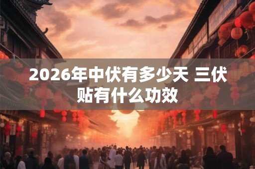 2026年中伏有多少天 三伏贴有什么功效
