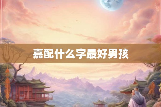 嘉配什么字最好男孩