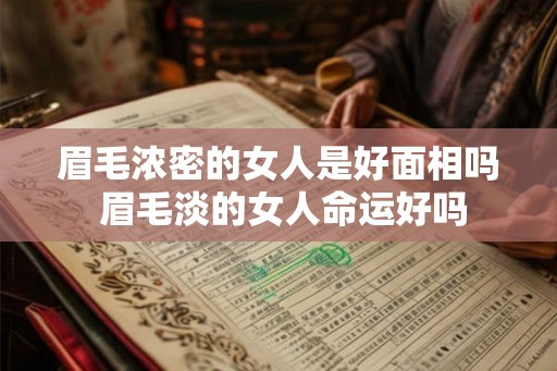 眉毛浓密的女人是好面相吗 眉毛淡的女人命运好吗