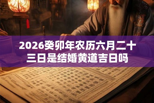 2026癸卯年农历六月二十三日是结婚黄道吉日吗