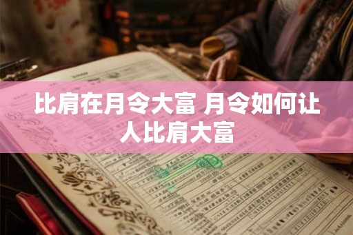 比肩在月令大富 月令如何让人比肩大富